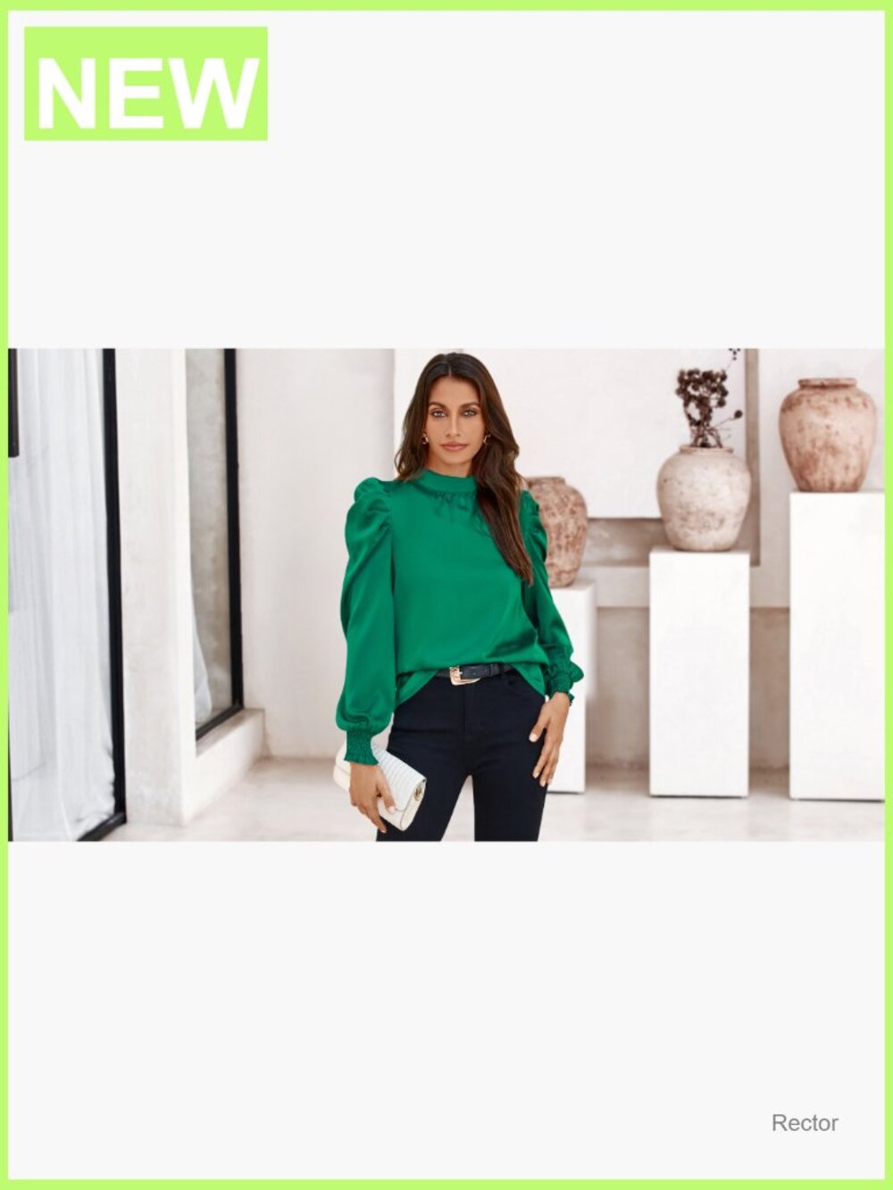 Mock Neck Long Sleeve Blouse Women Dressy Casual Work Tops Satin Shirt - Picture 7 of 7